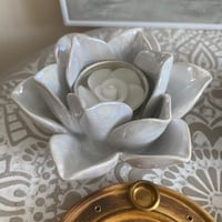 Image 2 of Lotus Flower Incense Stick and Cone Holders and White Lustre Rose Tea Light Holders