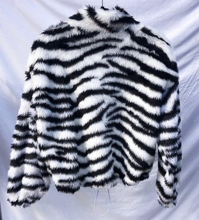 Luxury Faux Fur Zebra Jumper Jacket