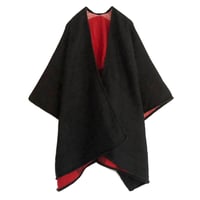 Image 2 of CHECK-HER VIBE REVERSIBLE PONCHO