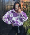 Luxury Purple Cow Faux Fur Jumper Jacket 