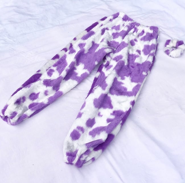 The Cow Print Jeans — Women Purple Cow Print Jeans Fashion Denim