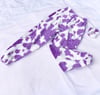 Luxury handmade purple cow print faux fur joggers