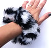 Zebra faux fur scrunchie 