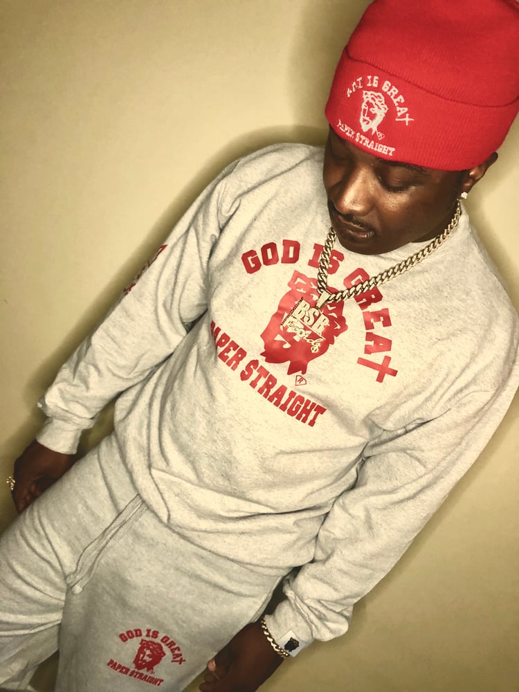 Image of GIGPS (RED OCTOBER BIG FACE LOGO CREWNECK SWEATER & FULL SWEATSUIT ) 