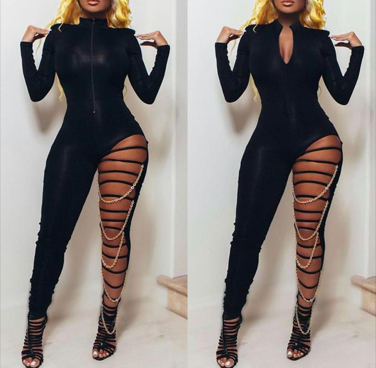 Image of Baddie Jumpsuit (Black or Bungundy) - Back In Stock!!!