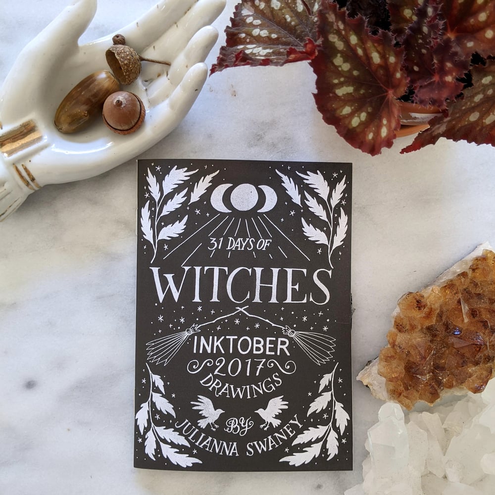 Image of Witch Art Zine Featuring Inktober Halloween Drawings