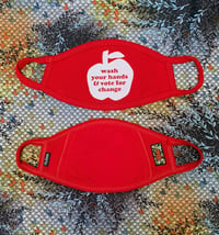Image 2 of Wash and Vote Face mask-red