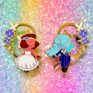 Image of Ruby & Sapphire Wedding Pins