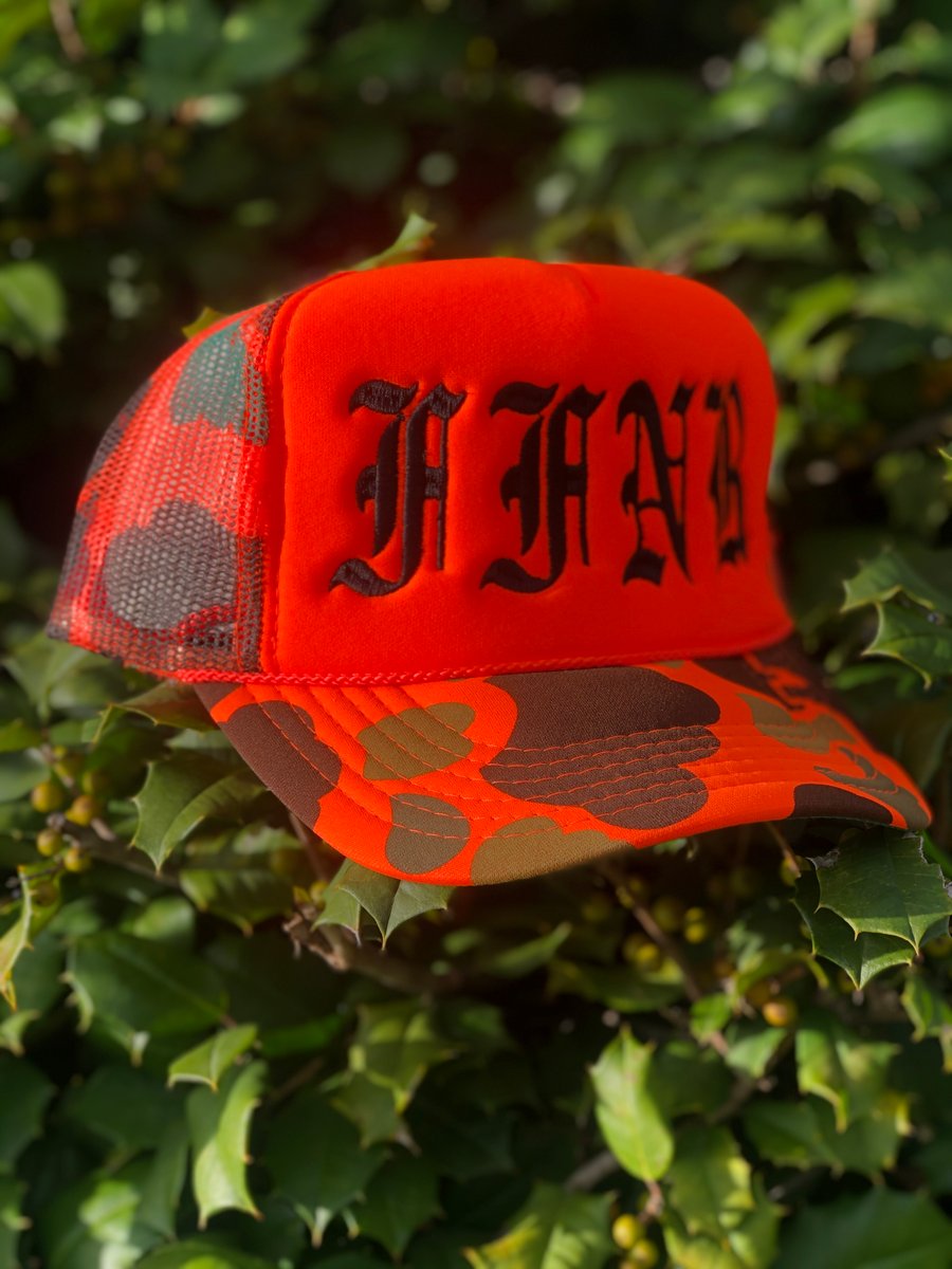 Image of FFNR Trucker Hat (orange camo)