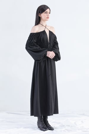 Image of Lucia Long Dress With Bell Cuff Sleeve
