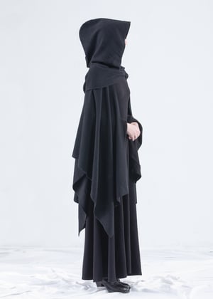 Image of Shawl Hooded Wrap Cape in Black