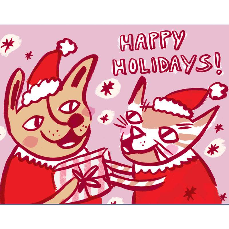 Image of Happy Holidays! Dog & Cat Card