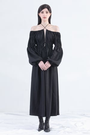 Image of Lucia Long Dress With Bell Cuff Sleeve