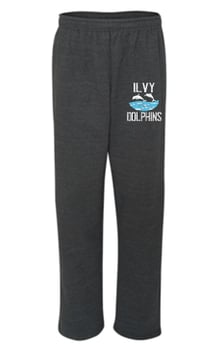 ILVY DOLPHINS - Dark Heather Gildan - Heavy Blend™ Open-Bottom Sweatpants - 18400