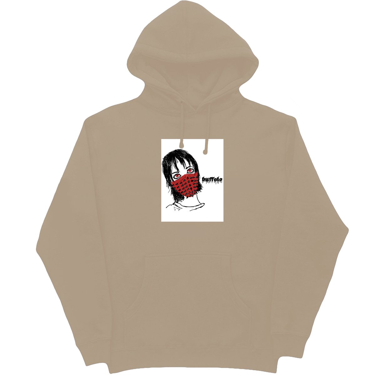 tan tape heavy hoodie