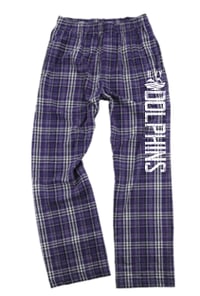 ILVY DOLPHINS  Flannel Pants with Pockets  Classic Purple/ Grey