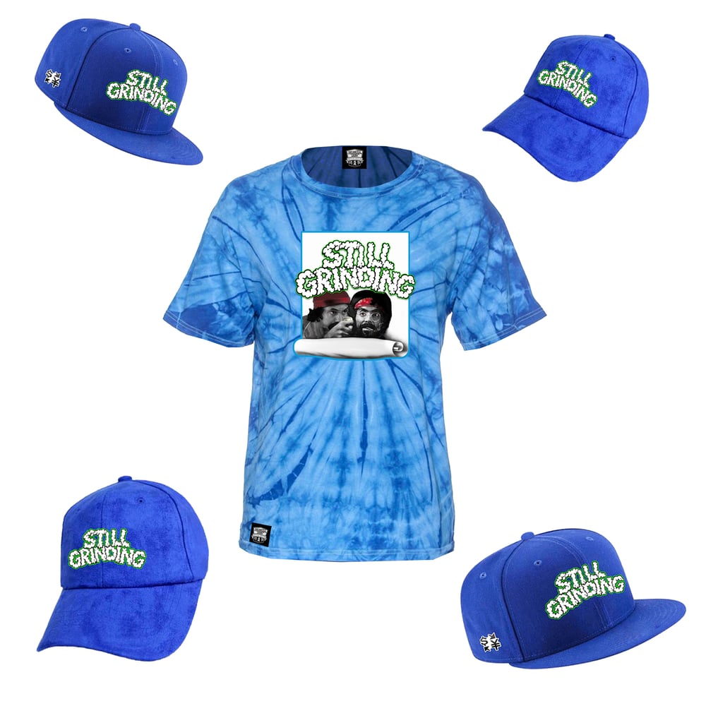 Image of  “Still Grinding” Tye Dye Shirt & Hats 