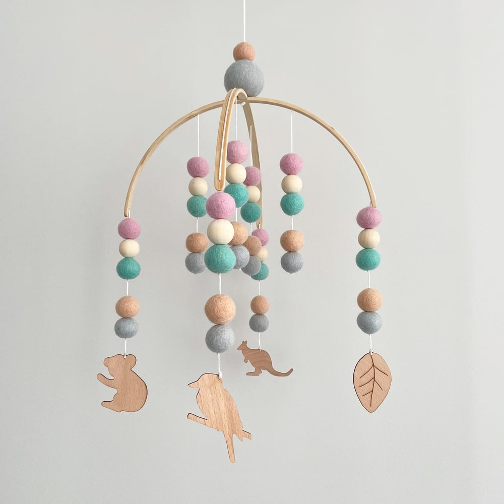 Image of Australiana Felt ball mobile - pastels 