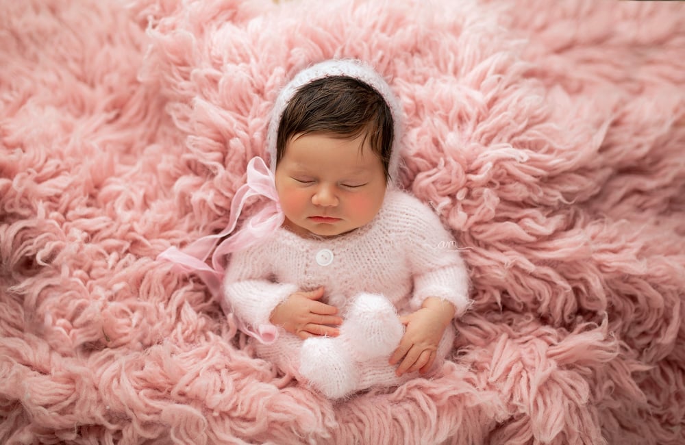 Image of Newborn Fuzzy Knit Footie Pajama