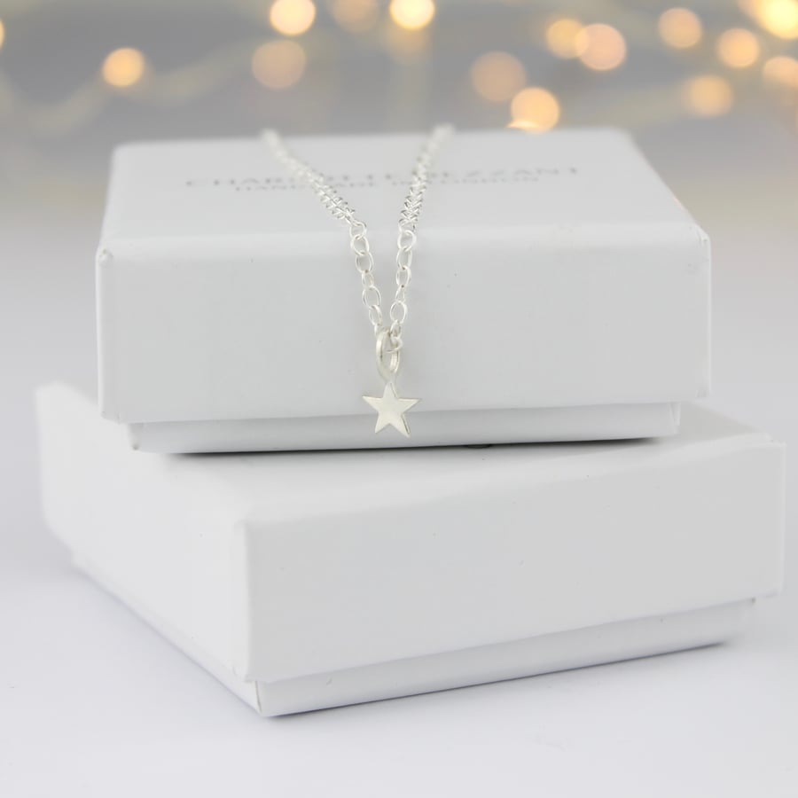 Image of Teeny silver star necklace