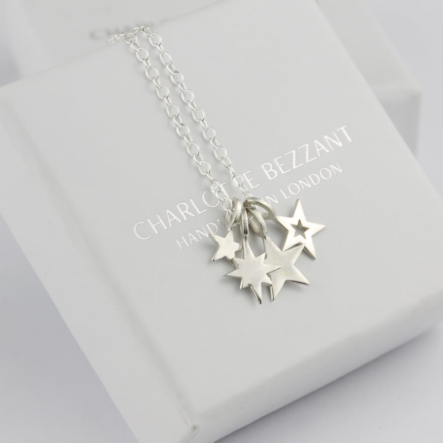 Image of Silver cluster necklace