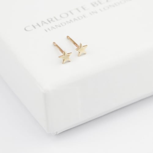 Image of Teeny gold star stud earrings