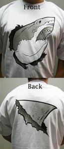 Image of "BITE ME" Great White Shark T-Shirt In White,Grey,Black