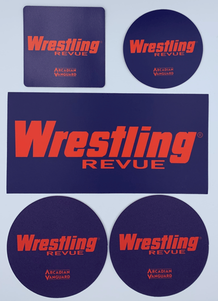 Image of Wrestling Revue Sticker, Magnet & Coaster Set
