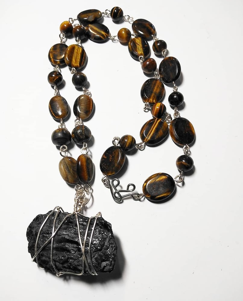 Image of Tigers Eye & Black Tourmaline Necklace