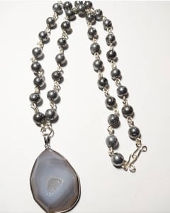Image of Silver Druzy Agate Necklace