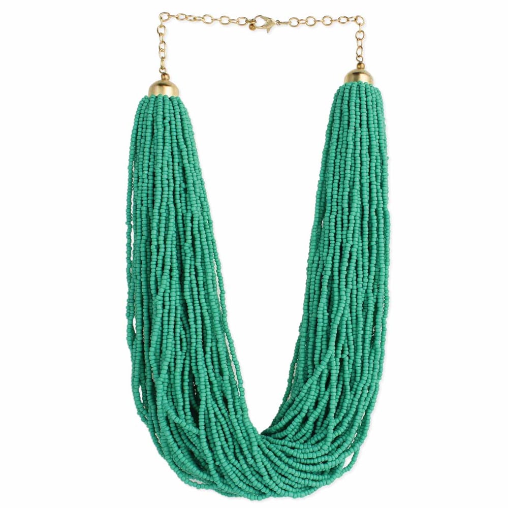Image of Pile on the Turquoise Beaded Multi Strand Necklace