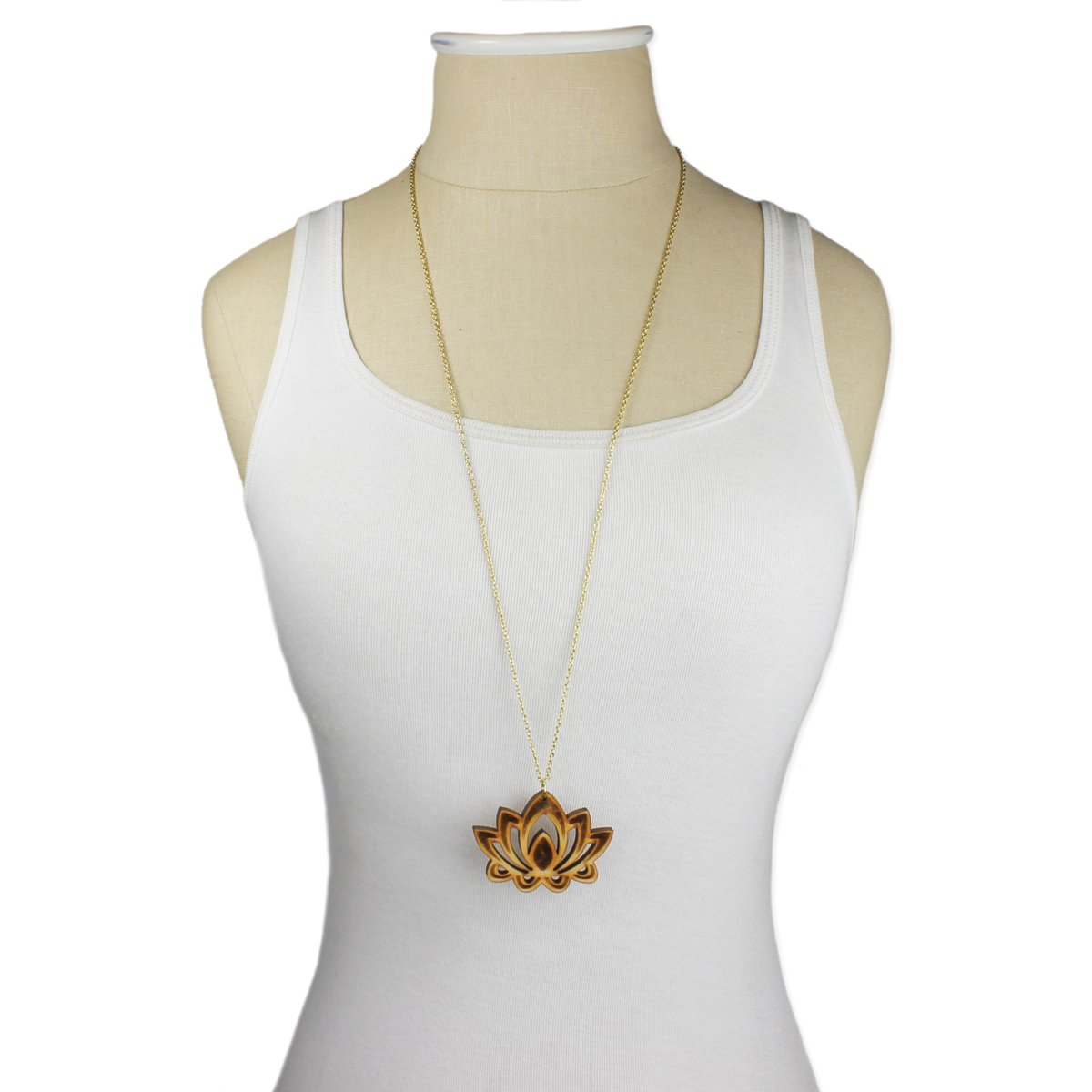 Image of Earthy Meditation Wood & Gold Spiritual Necklace