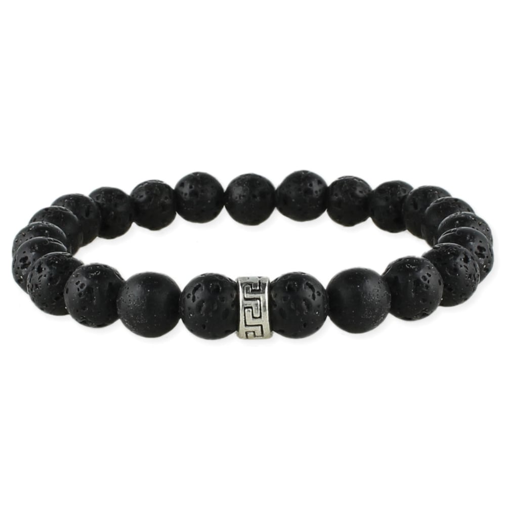 Image of Black Lava Bead Men's Stretch Bracelet - Back in Stock!!!!