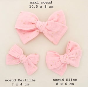 Image of Barrette voile de coton plumetis rose