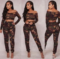 Image 3 of Camouflage Print Two Piece Pants Set