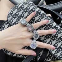Image 3 of New Ring Watch Hot Selling Creative Circular Dial Alloy Shell Finger Couple Men And Women