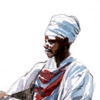 Image 3 of Aquarelle originale - "Processions religieuses de Lalibela" - 21x30 cm