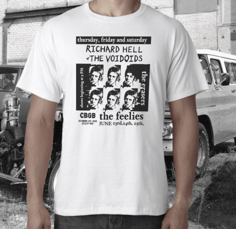 CBGB show flyer t shirt Feelies Richard Hell and voidoids | zee press