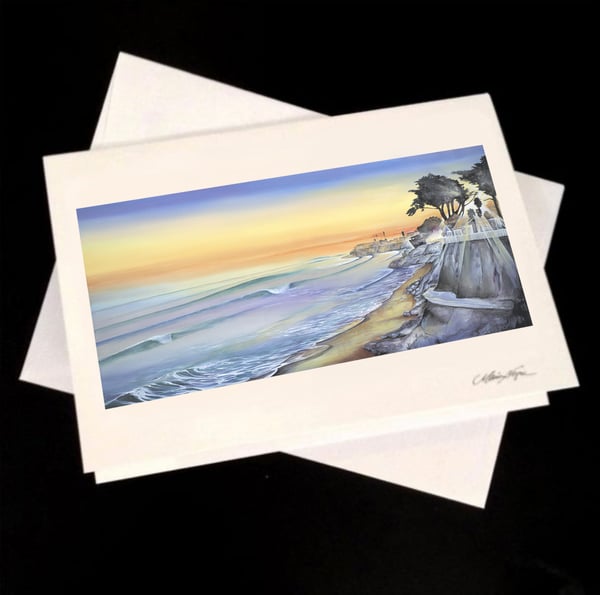 Image of Sunset at Pleasure Point, 5-Pack Greeting Card Set