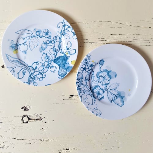 Image of Blue Summer Dessert Plate "A"