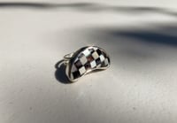 Image 3 of Checkerboard  Crescent Moon Ring