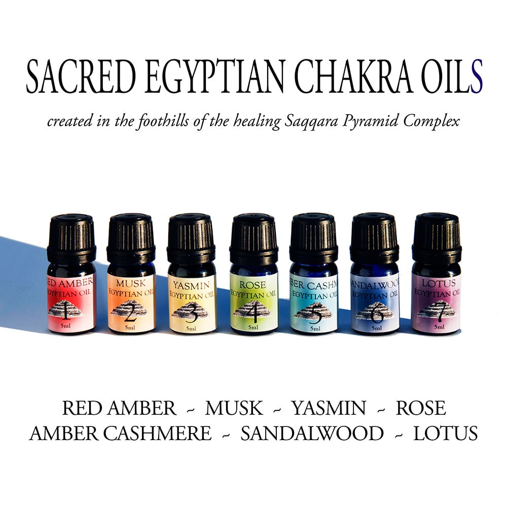 Image of Sacred Egyptian Chakra Oil Set from the foothills of the Healing Saqqara Step Pyramid- 2