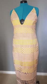 Image 1 of ASOS Yellow and Cream Coloured Lace Dress - C100