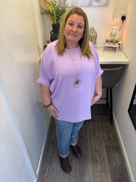 Image of Necklace Batwing Short Sleeve Top 