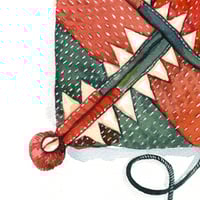 Image 3 of Aquarelle originale - "Enveloppe de kantha indienne" - 30x30 cm