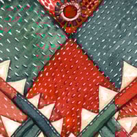 Image 4 of Aquarelle originale - "Enveloppe de kantha indienne" - 30x30 cm