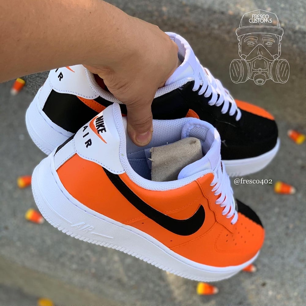 Image of Custom AF1s - Orange/Black 