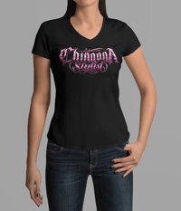 Image 1 of Women Chingona Stylist V-Neck T-Shirt