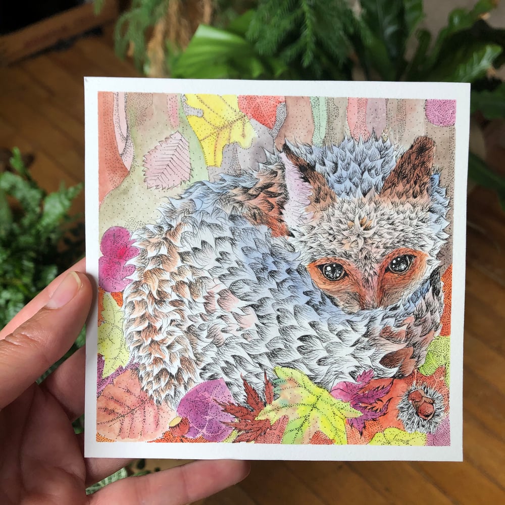 Image of Fox in Fall Leaves 🍁 