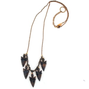 Image of Oxidized Spearhead Cluster Necklace